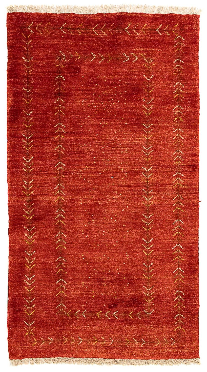 Alfombra Gabbeh - Persa - 137 x 75 cm - rojo oscuro