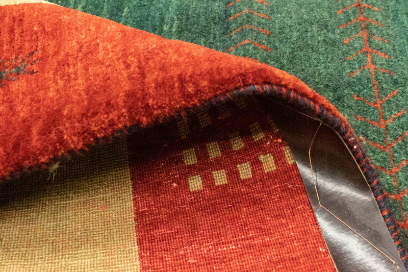 Alfombra Gabbeh - Loribaft Persa - 181 x 127 cm - verde