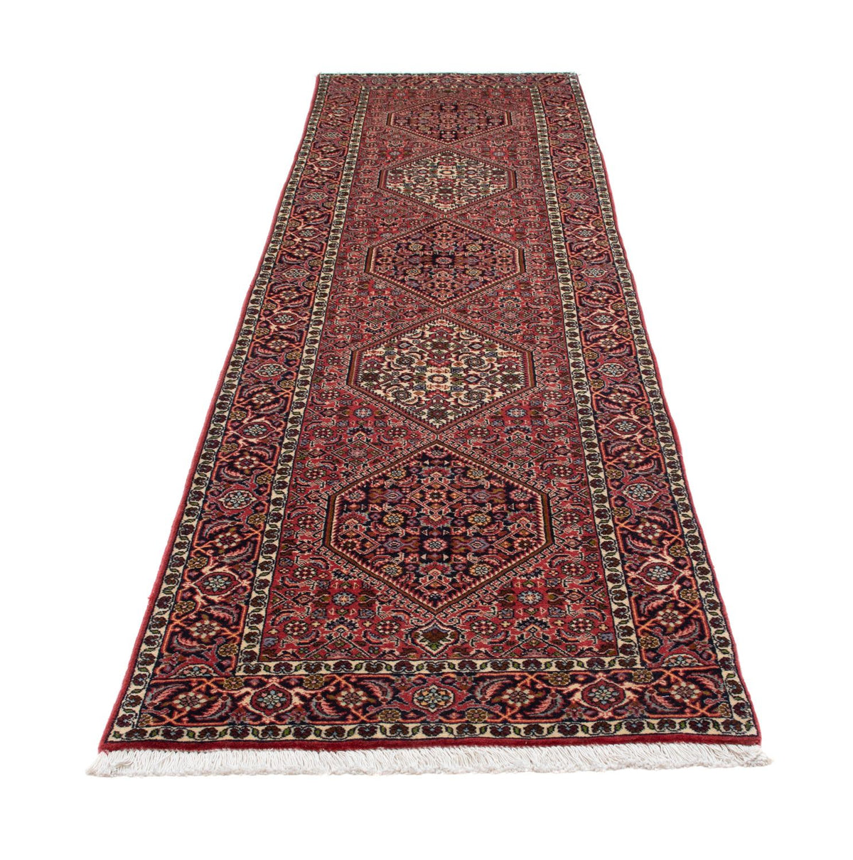 Alfombra de pasillo Alfombra persa - Bidjar - 295 x 82 cm - rojo claro