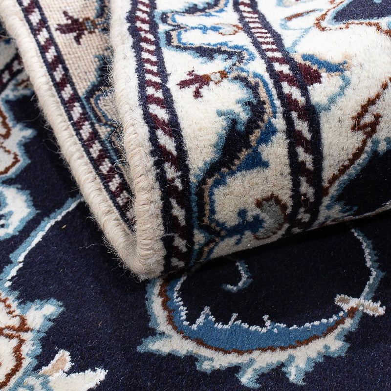 Alfombra persa - Nain - 136 x 88 cm - azul oscuro