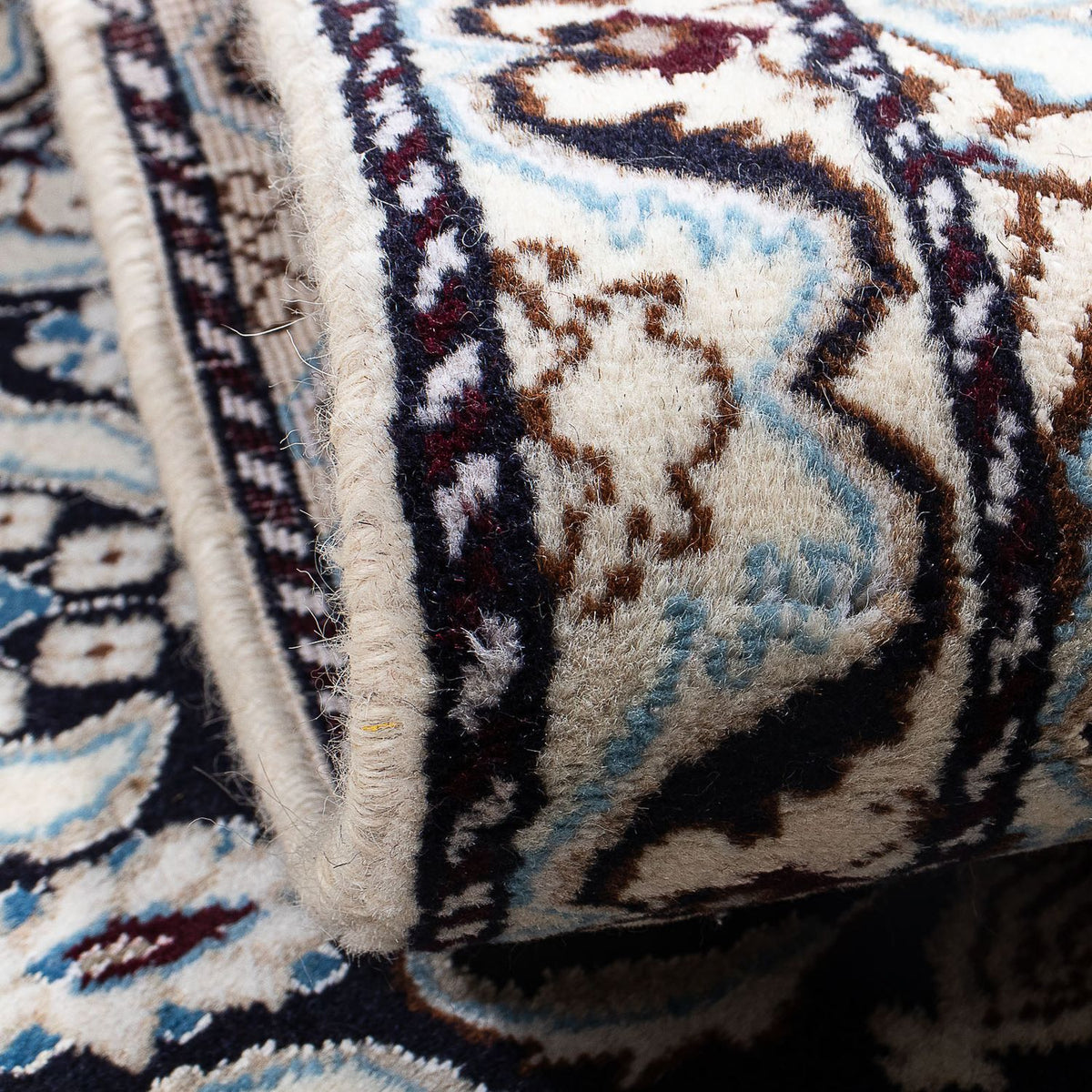 Alfombra persa - Nain - 137 x 92 cm - azul oscuro