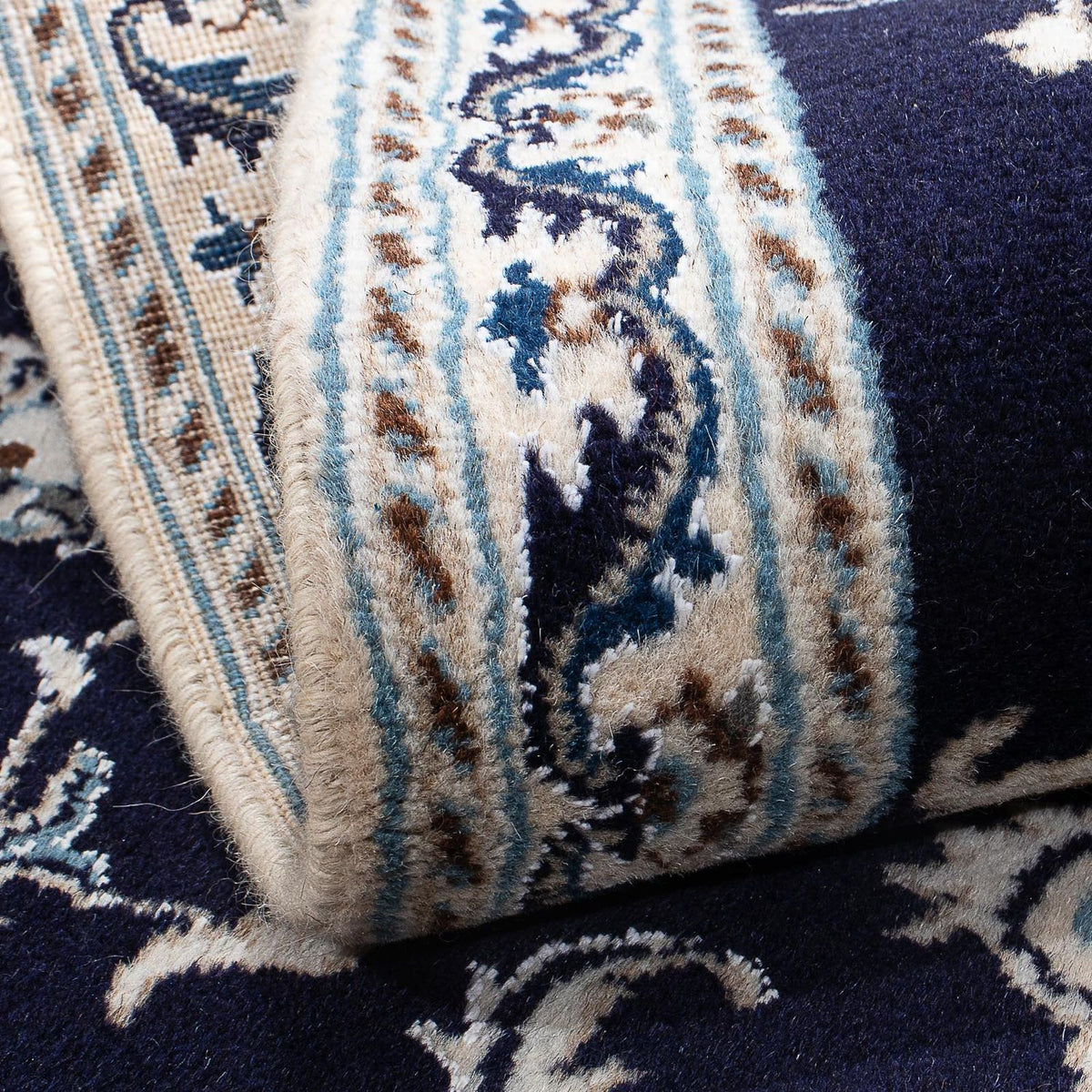 Alfombra persa - Nain - 149 x 94 cm - azul oscuro