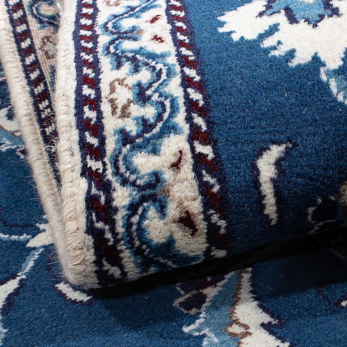 Alfombra persa - Nain - 135 x 90 cm - azul oscuro