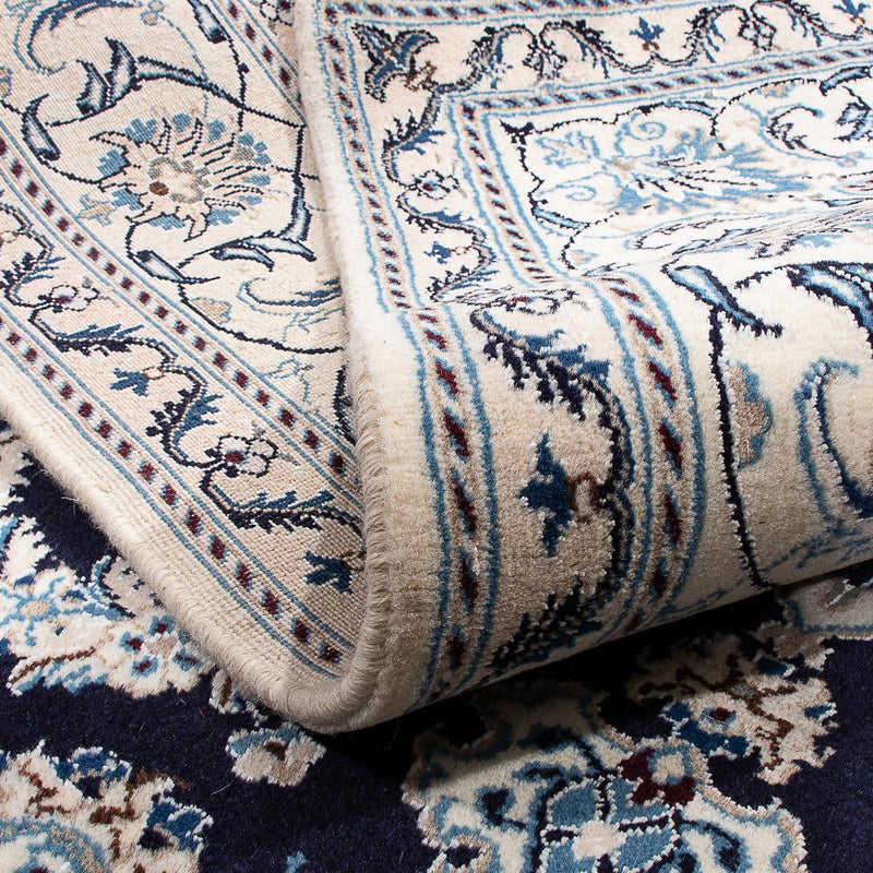 Alfombra persa - Nain - 250 x 194 cm - azul oscuro