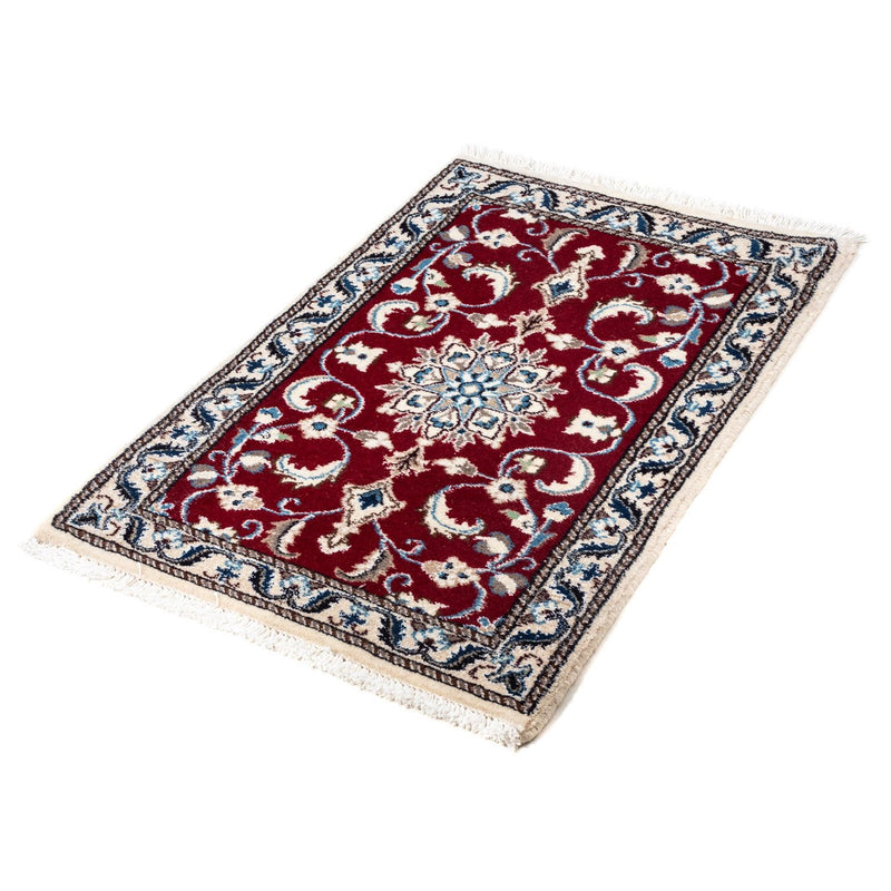 Alfombra persa - Nain - 90 x 60 cm - rojo oscuro