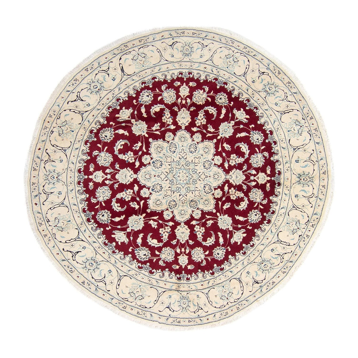 Alfombra persa - Nain redondo  - 245 x 245 cm - rojo oscuro