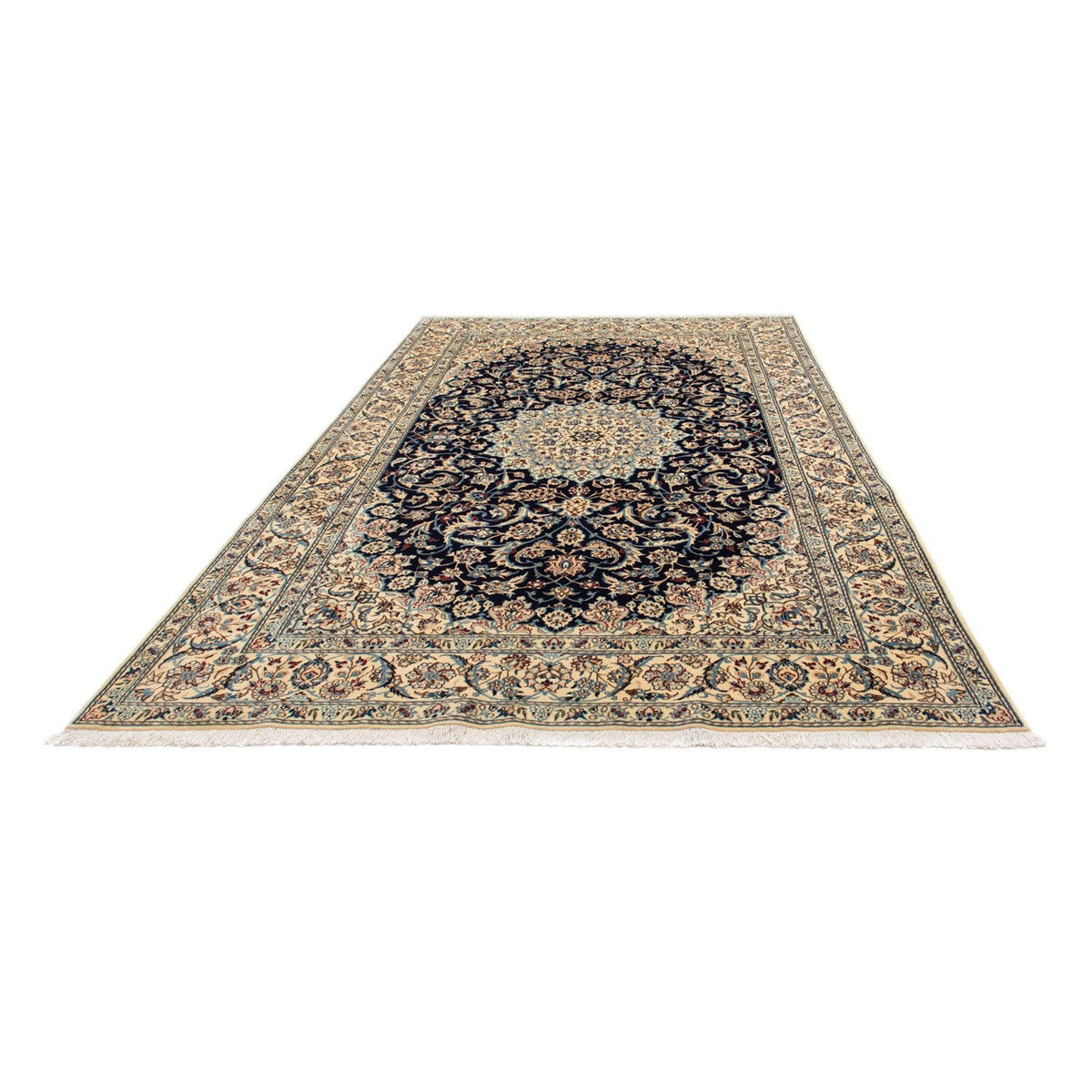 Alfombra Persa - Nain - Real - 298 x 200 cm - azul oscuro