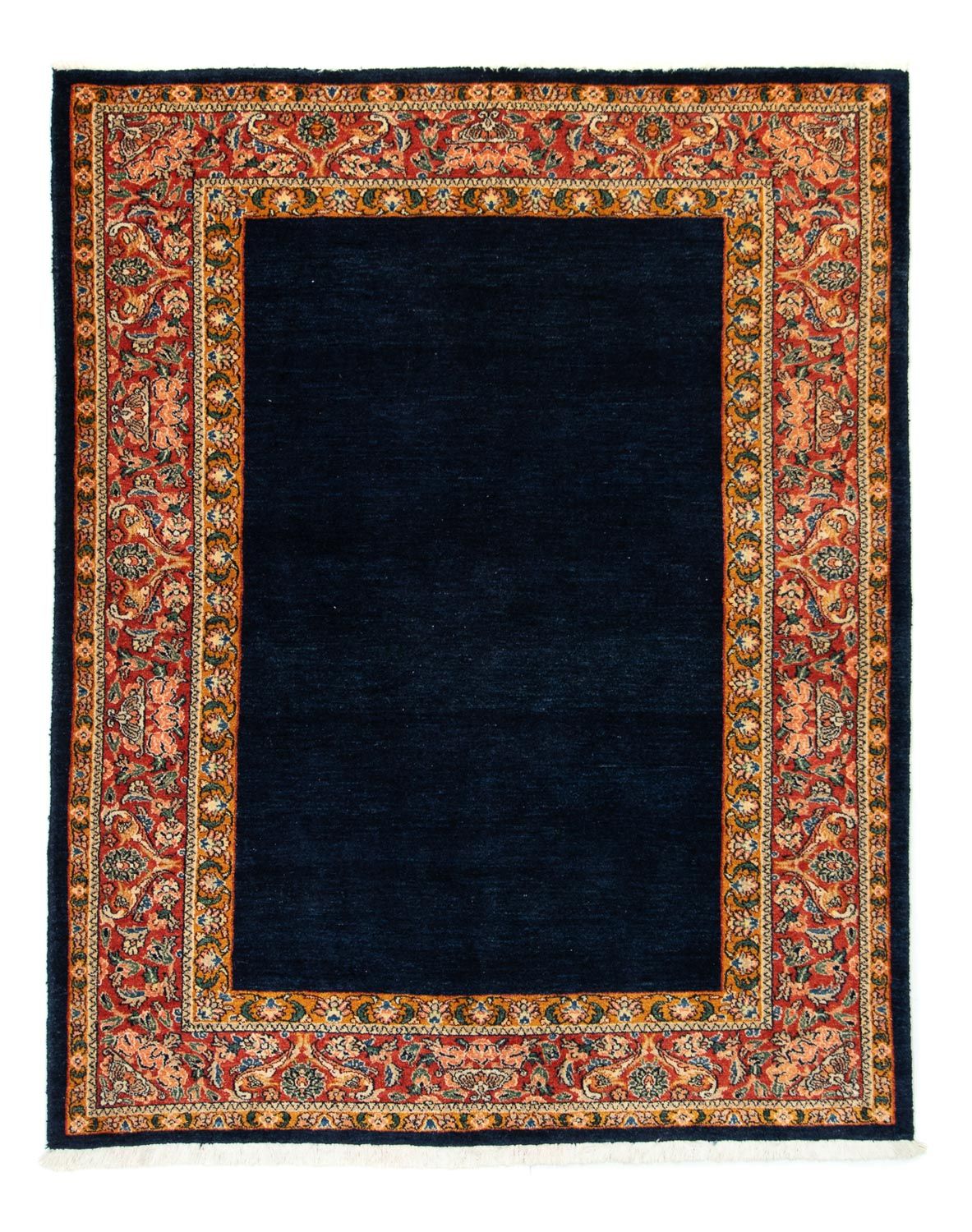 Alfombra Gabbeh - Loribaft Persa - 189 x 147 cm - azul oscuro