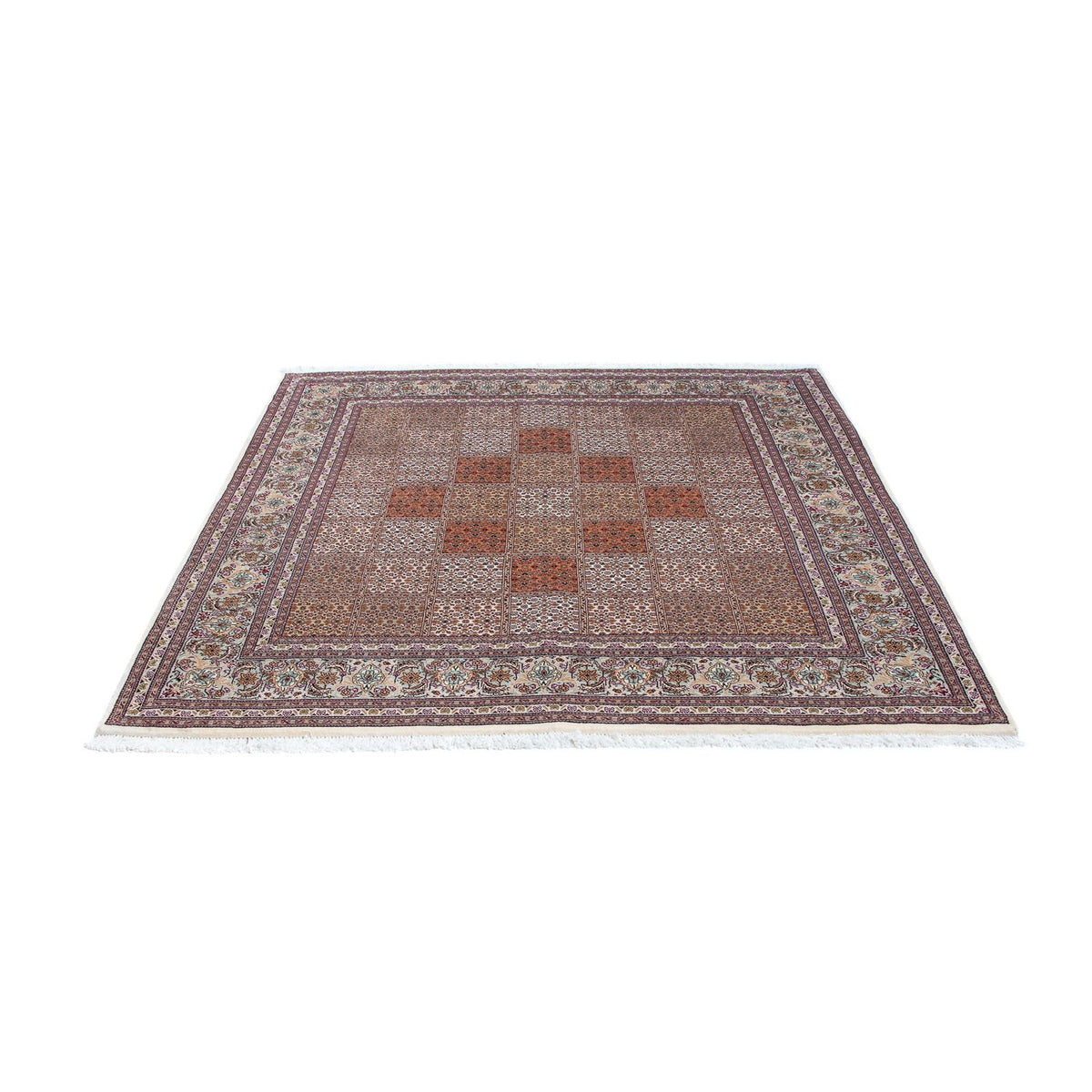 Alfombra persa - Tabriz cuadrado  - 153 x 150 cm - rojo oscuro
