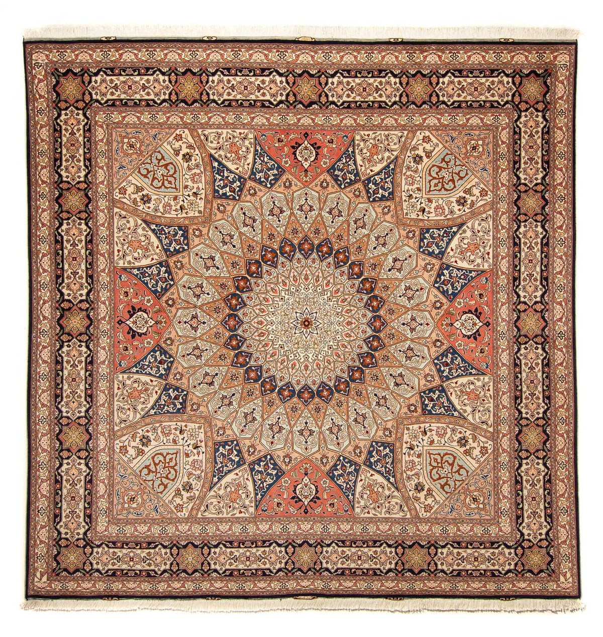 Alfombra Persa - Tabriz - Real cuadrado - 253 x 250 cm - marrón claro