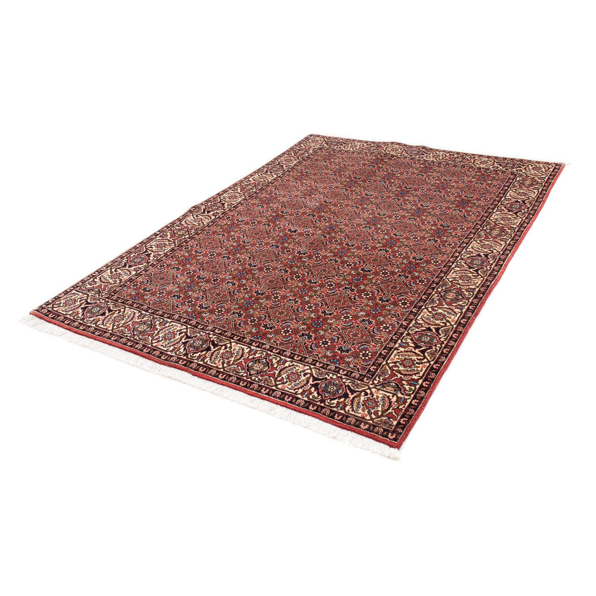 Alfombra persa - Bidjar - 205 x 141 cm - rojo oscuro