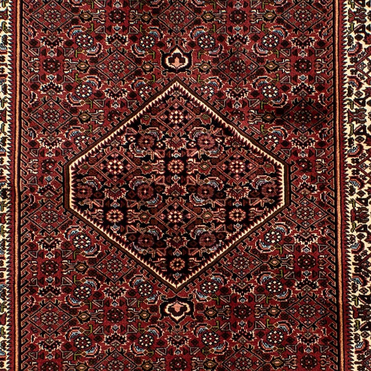 Alfombra persa - Bidjar - 198 x 136 cm - rojo oscuro