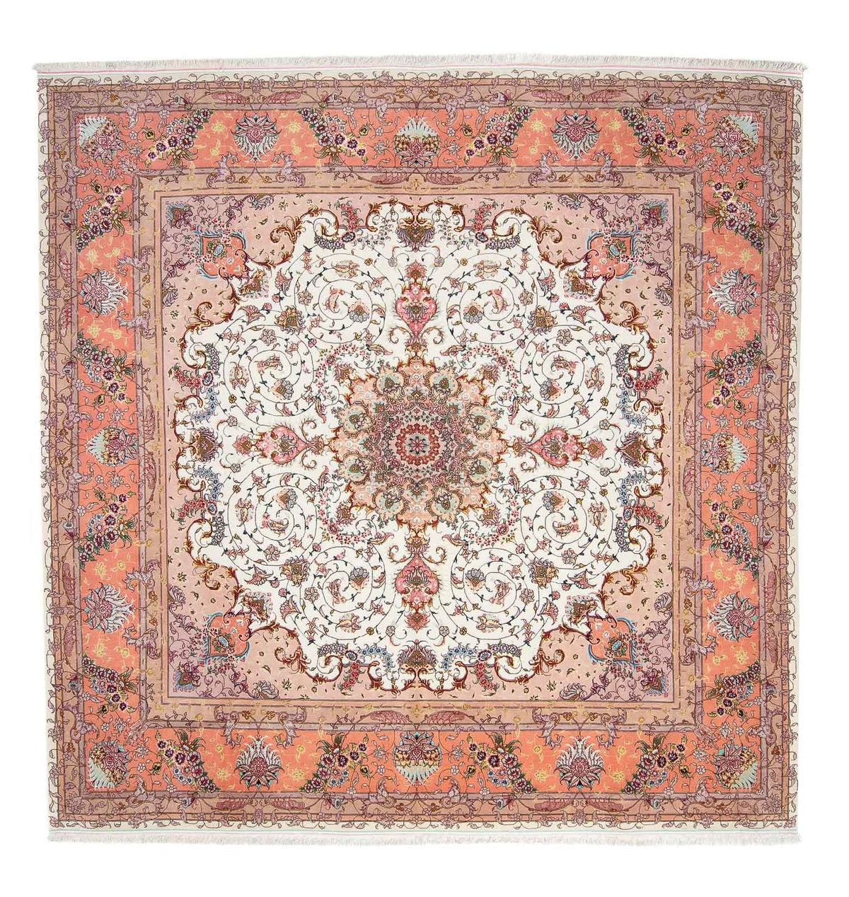 Alfombra Persa - Tabriz - Real cuadrado - 300 x 298 cm - beige