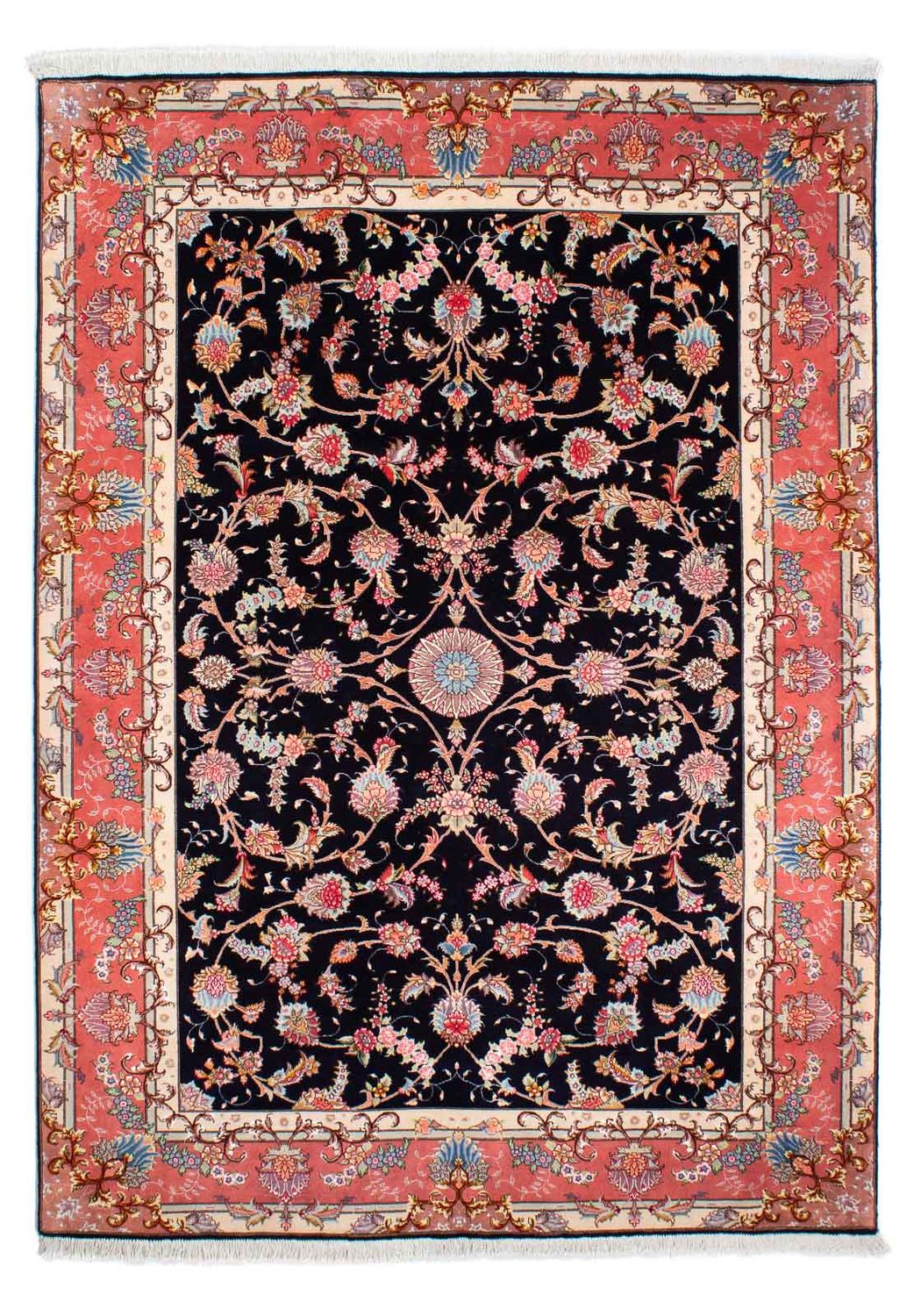 Alfombra Persa - Tabriz - Real - 238 x 172 cm - azul oscuro