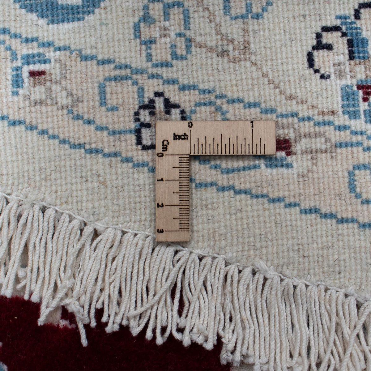 Alfombra persa - Nain redondo  - 295 x 295 cm - rojo oscuro