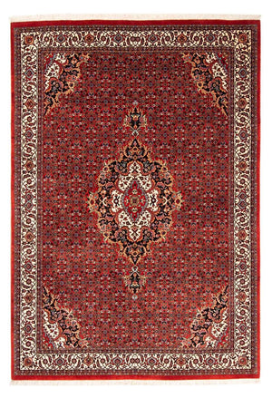 Alfombra persa - Bidjar - 242 x 168 cm - rojo oscuro