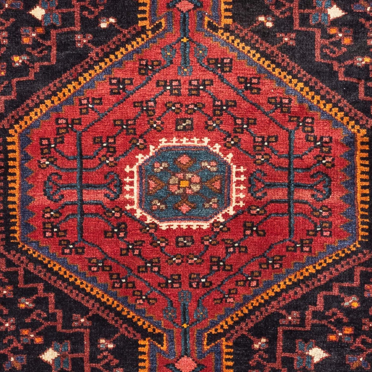 Alfombra persa - Nómada - 127 x 90 cm - rojo oscuro