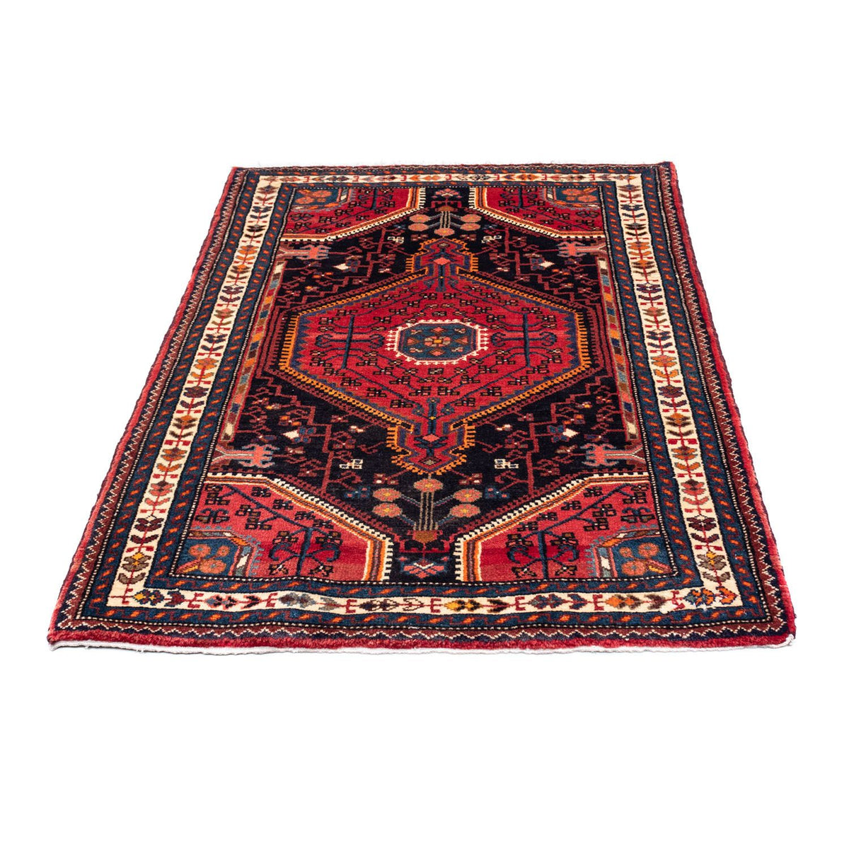 Alfombra persa - Nómada - 127 x 90 cm - rojo oscuro