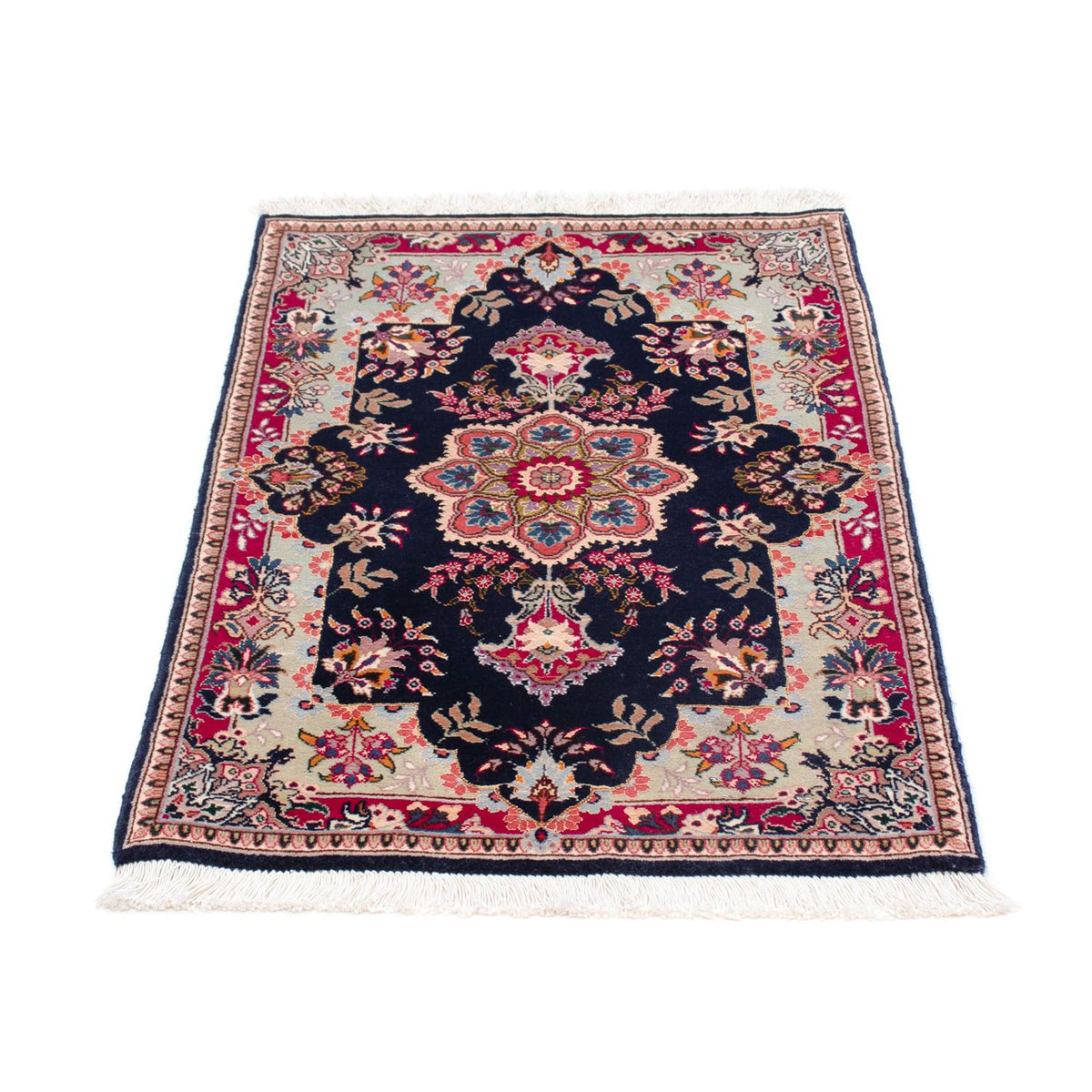 Alfombra Persa - Tabriz - Real - 90 x 60 cm - azul oscuro