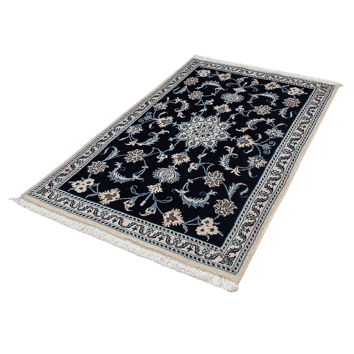 Alfombra persa - Nain - 156 x 98 cm - azul oscuro