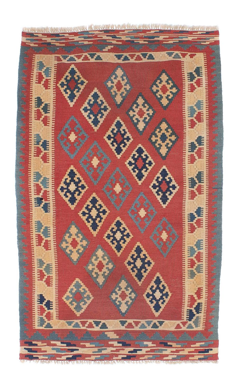 Alfombra Kelim - Oriental - 161 x 96 cm - rojo oscuro