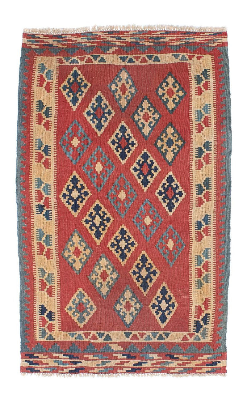 Alfombra Kelim - Oriental - 161 x 96 cm - rojo oscuro