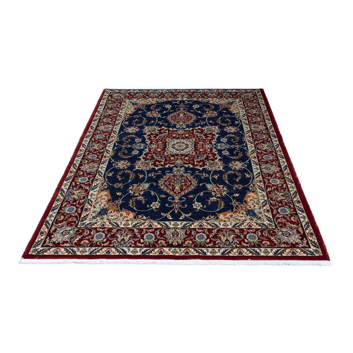 Alfombra persa - Ghom - 193 x 133 cm - azul oscuro