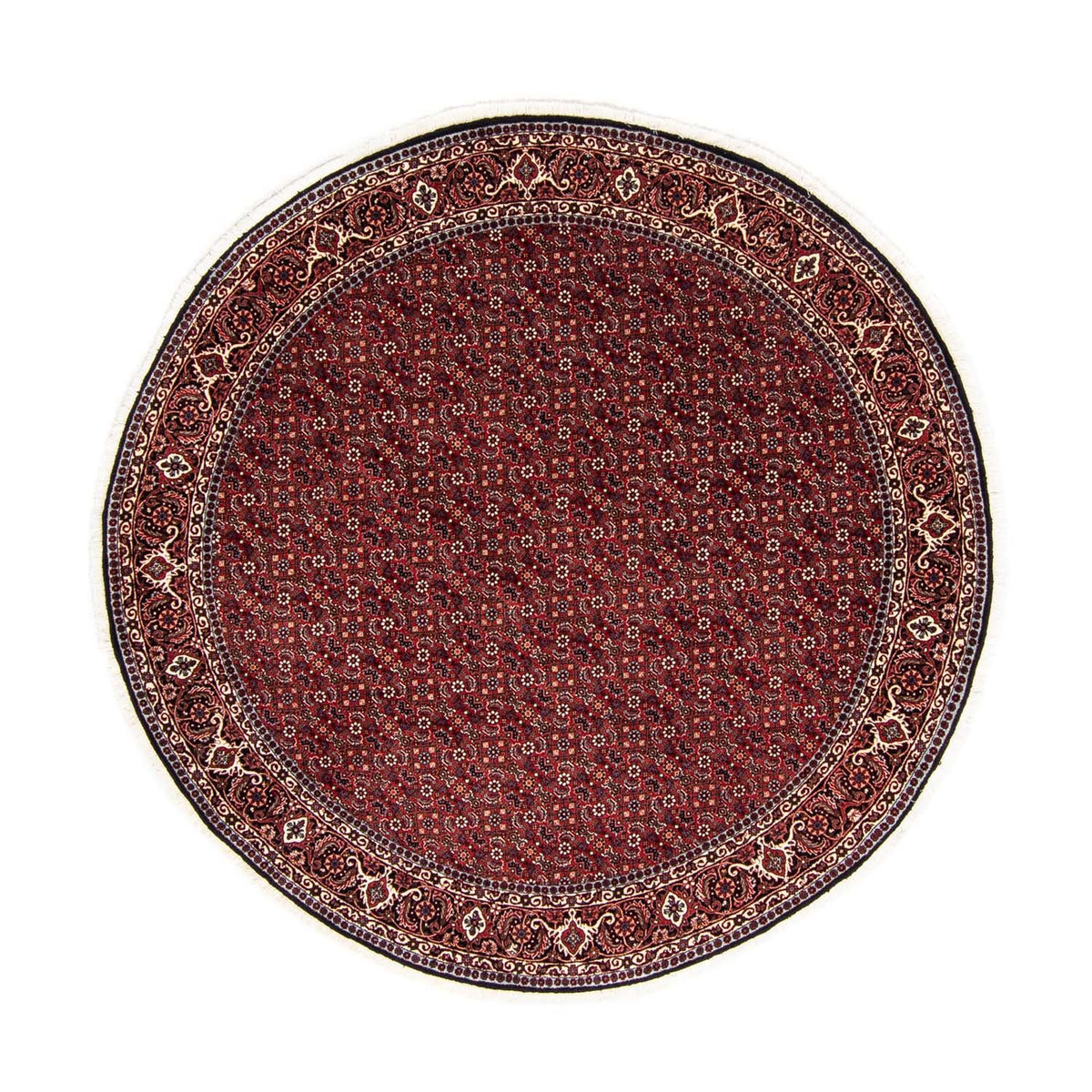 Alfombra persa - Bidjar redondo  - 200 x 200 cm - rojo oscuro
