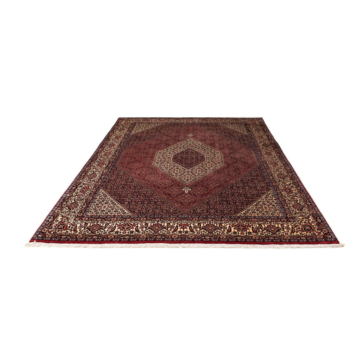 Alfombra persa - Bidjar - 259 x 201 cm - rojo oscuro