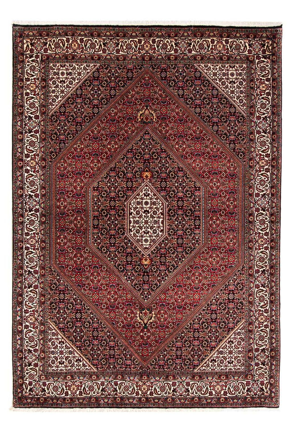 Alfombra persa - Bidjar - 232 x 168 cm - rojo oscuro