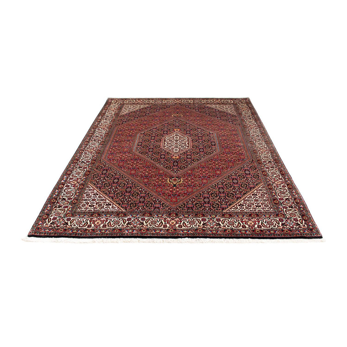 Alfombra persa - Bidjar - 232 x 168 cm - rojo oscuro