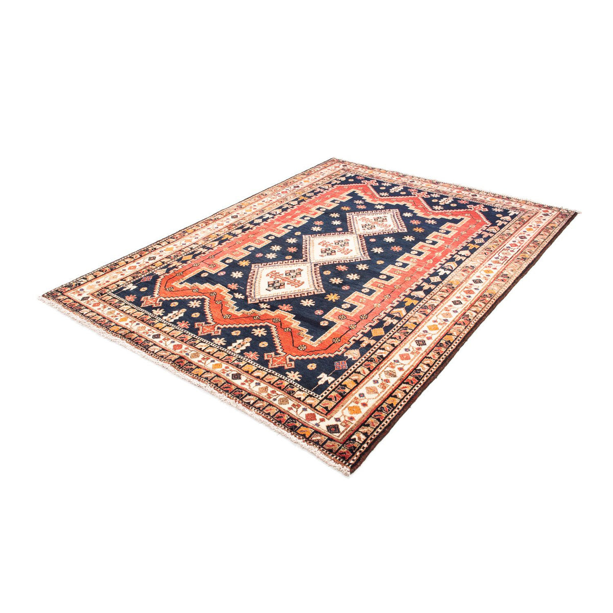Alfombra persa - Nómada - 207 x 158 cm - azul oscuro