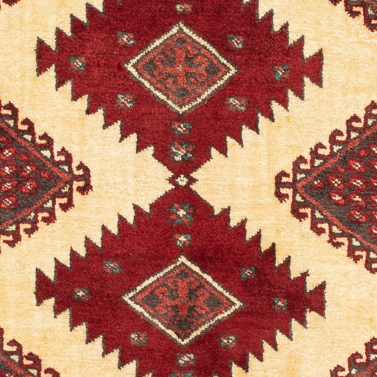 Alfombra Turkaman - 133 x 92 cm - rojo oscuro