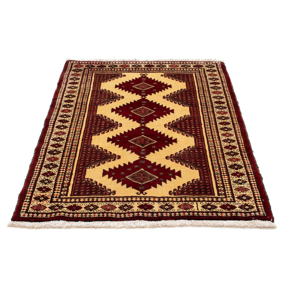 Alfombra Turkaman - 133 x 92 cm - rojo oscuro