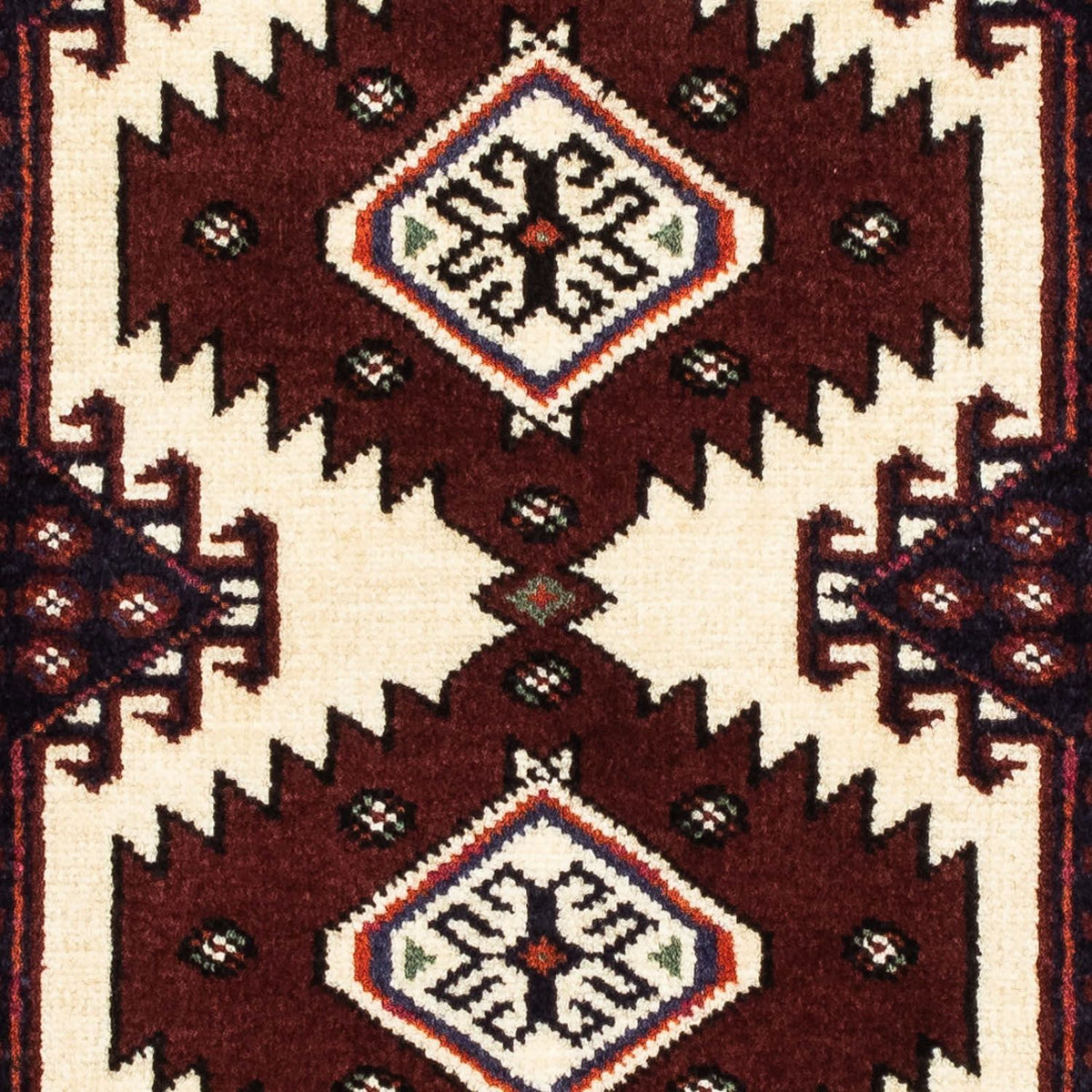 Alfombra Turkaman - 135 x 90 cm - rojo oscuro