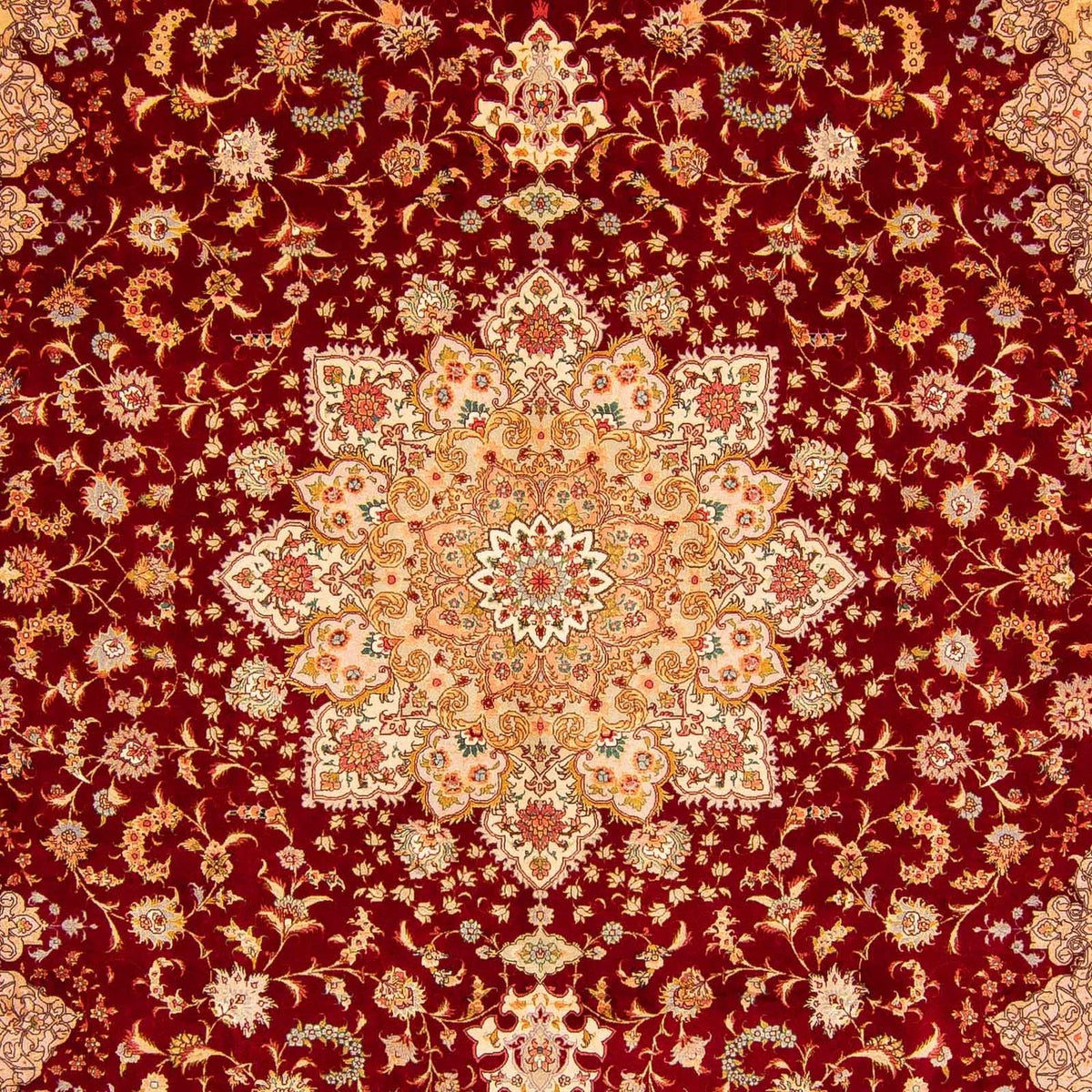 Alfombra Persa - Tabriz - Real - 400 x 300 cm - rojo oscuro