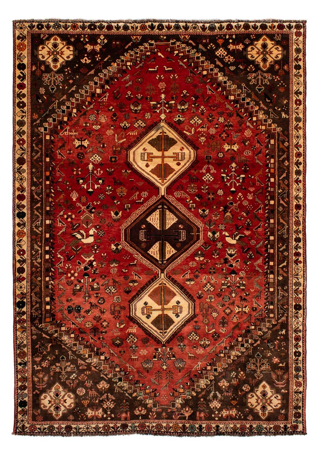 Alfombra persa - Nómada - 304 x 206 cm - rojo oscuro