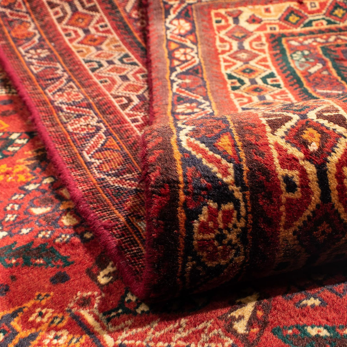 Alfombra persa - Nómada - 294 x 190 cm - rojo oscuro