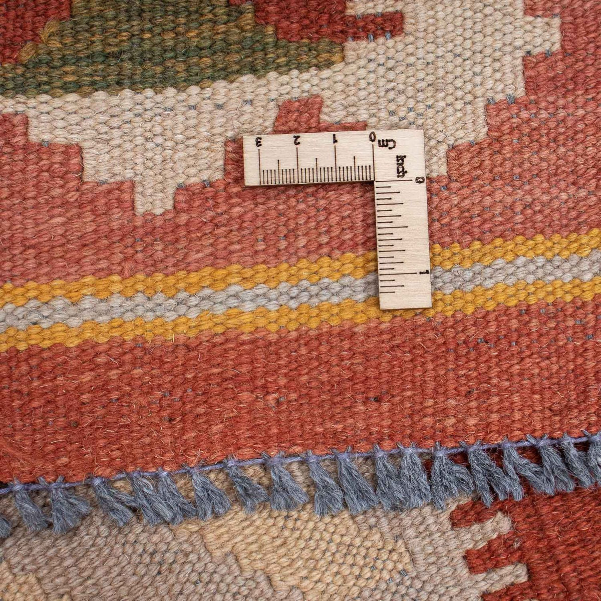 Alfombra de pasillo Alfombra Kelim - Splash - 306 x 82 cm - rojo claro