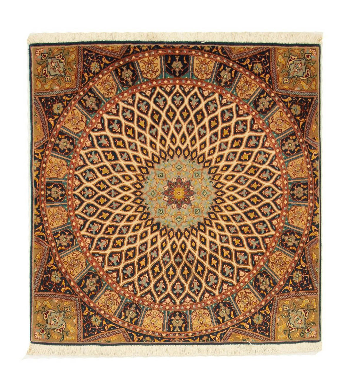 Alfombra Persa - Tabriz - Real cuadrado - 100 x 100 cm - multicolor