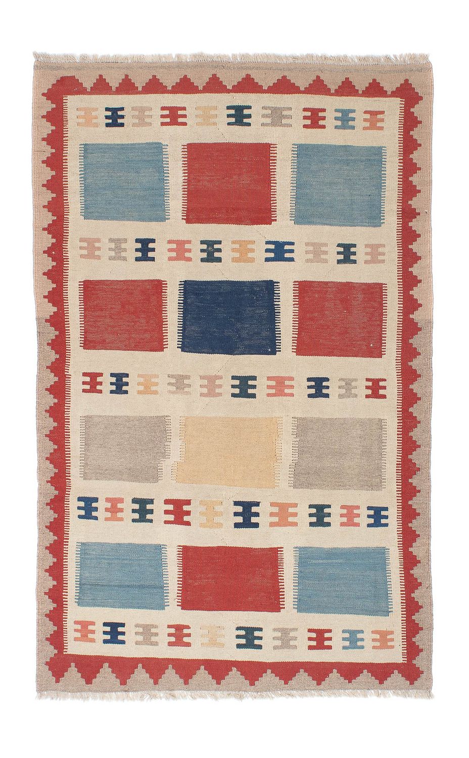 Alfombra Kelim - Oriental - 196 x 120 cm - beige