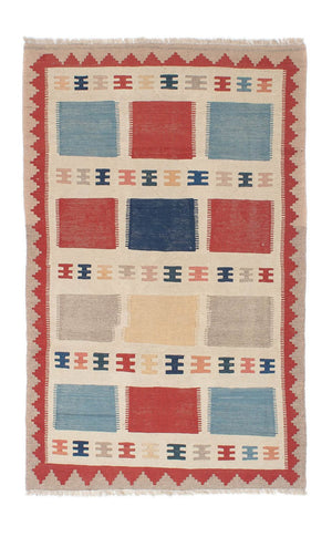 Alfombra Kelim - Oriental - 196 x 120 cm - beige