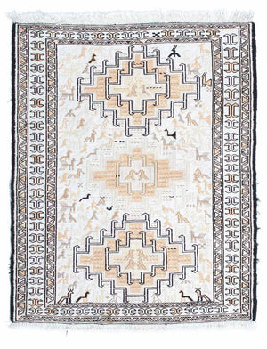 Alfombra Kelim - Oriental - 95 x 71 cm - beige