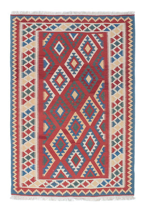 Alfombra Kelim - Oriental - 186 x 125 cm - rojo oscuro