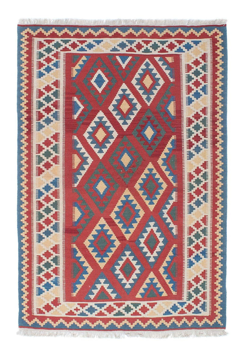 Alfombra Kelim - Oriental - 186 x 125 cm - rojo oscuro