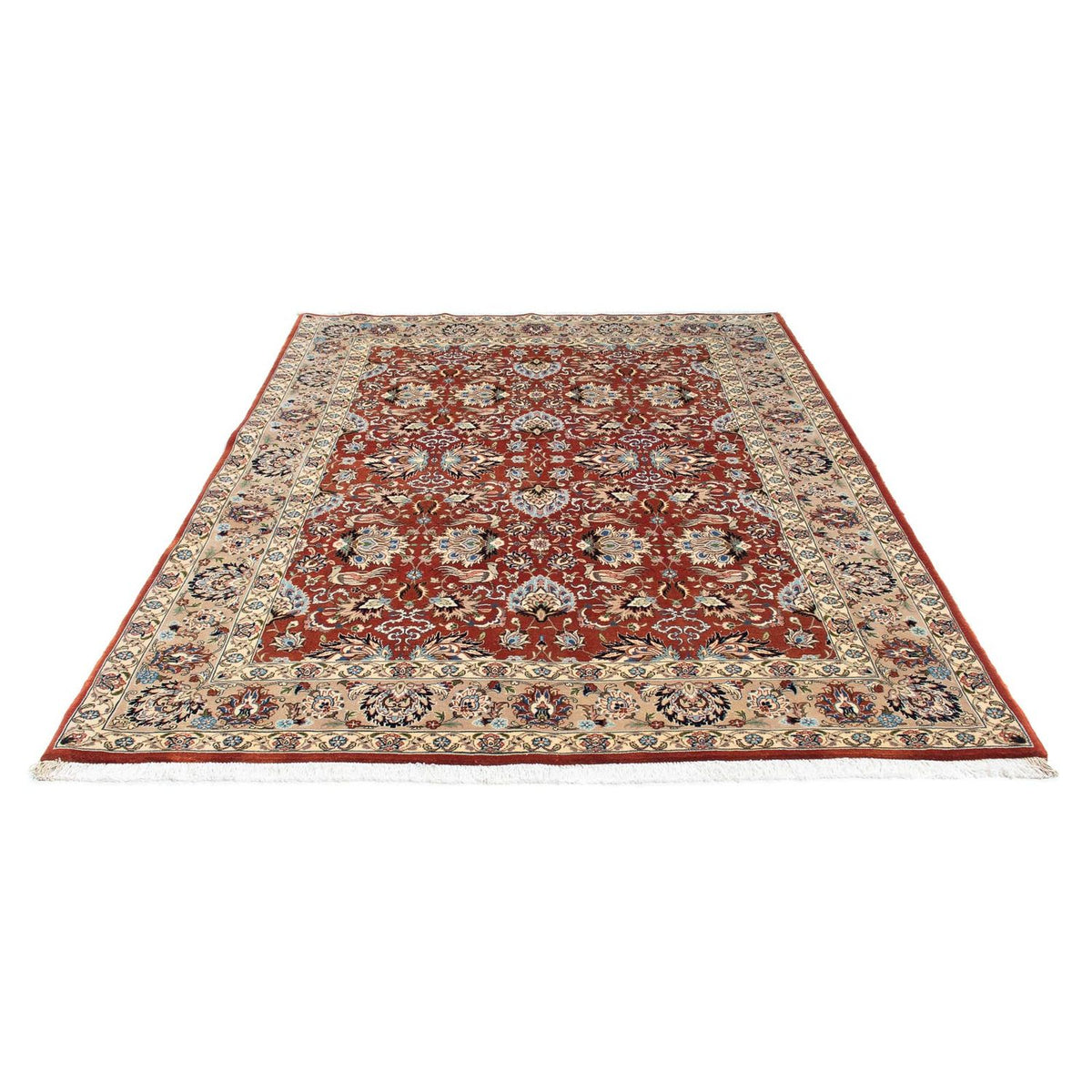 Alfombra persa - Ghom - 232 x 180 cm - rojo oscuro