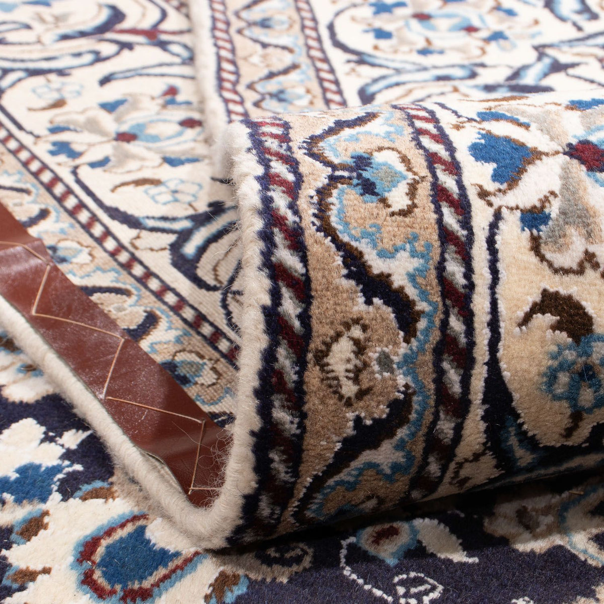 Alfombra persa - Nain - 350 x 243 cm - azul oscuro