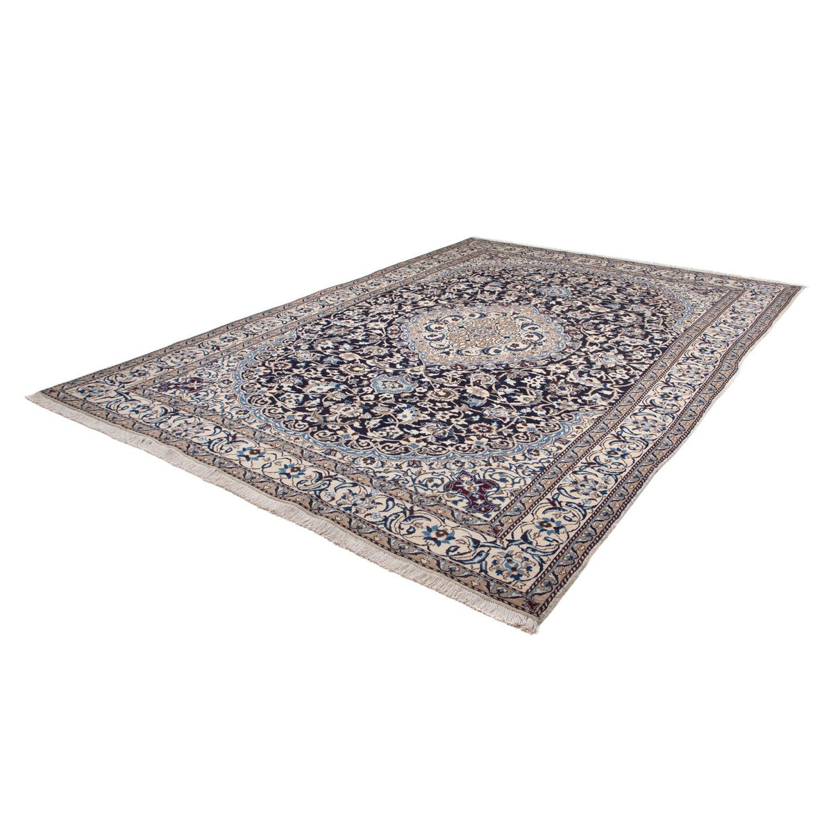 Alfombra persa - Nain - 350 x 243 cm - azul oscuro
