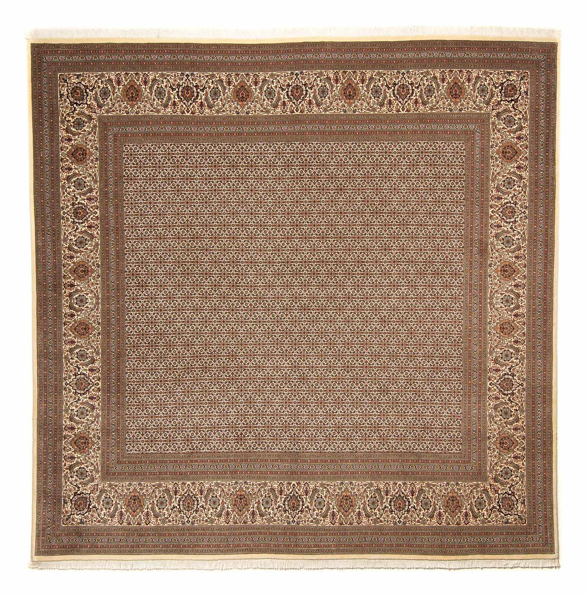 Alfombra persa - Tabriz cuadrado - 258 x 251 cm - marrón claro