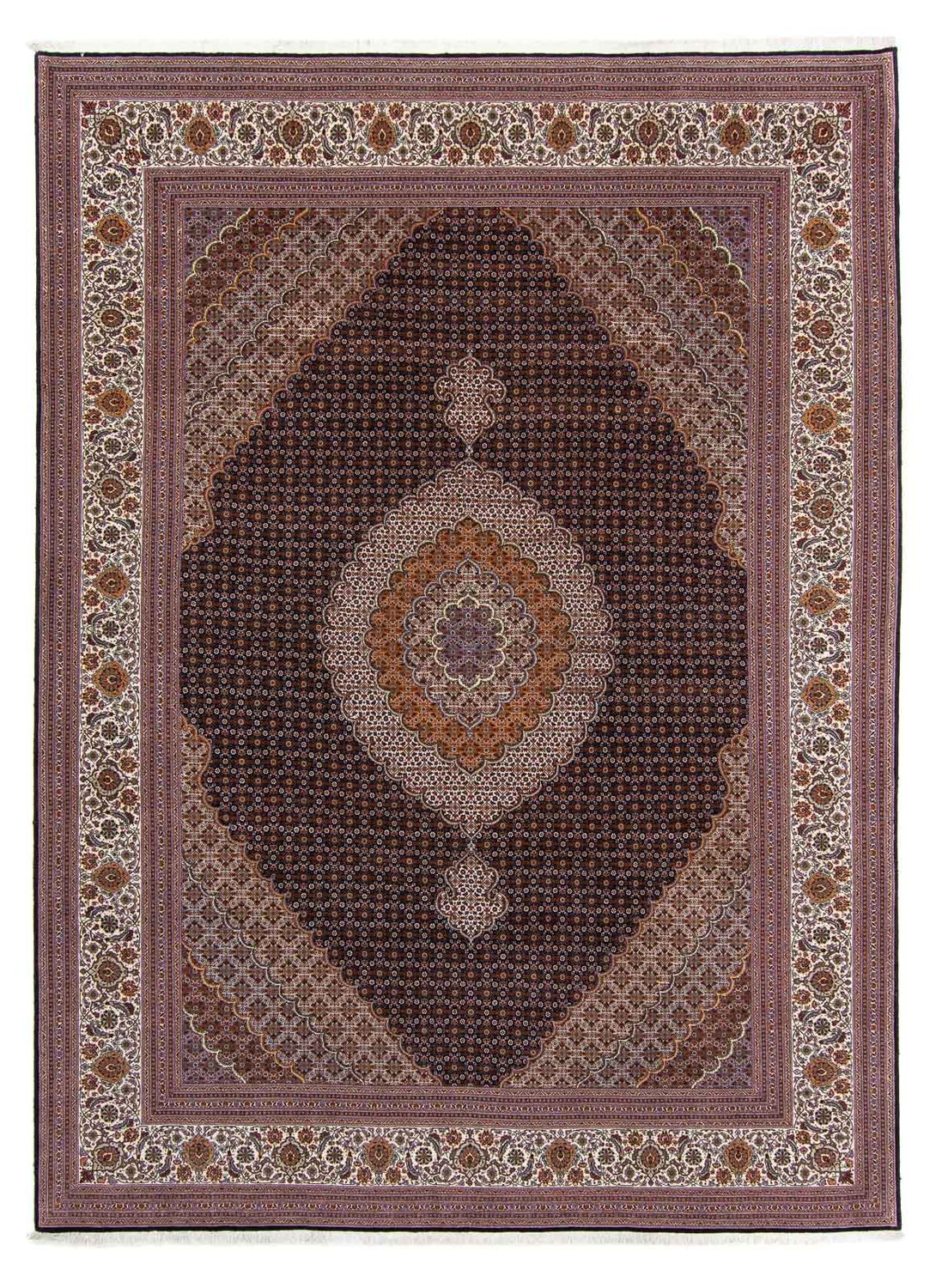 Alfombra persa - Tabriz - 340 x 255 cm - marrón oscuro
